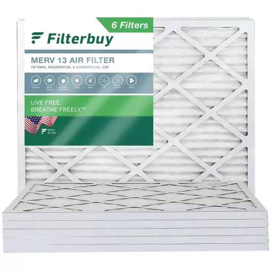 Filterbuy 18x20x1 Pleated Air Filters, Replacement for HVAC AC Furnace (MERV 13)