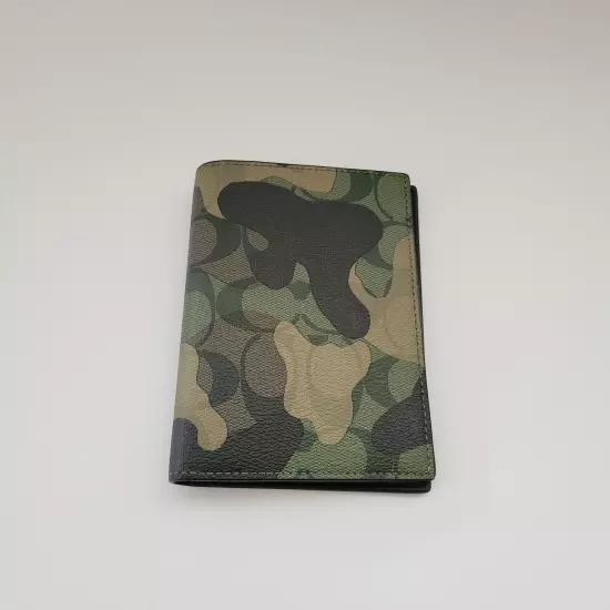 Coach CM032 Signature Camo ID Passport Case Holder Green Multi