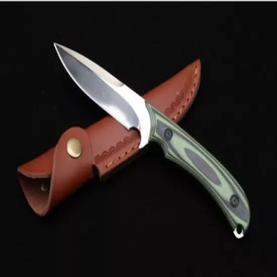 New G10 Handle Mirror Light 8CR13MOV Blade Survival Tactics Hunting Knife VTH18