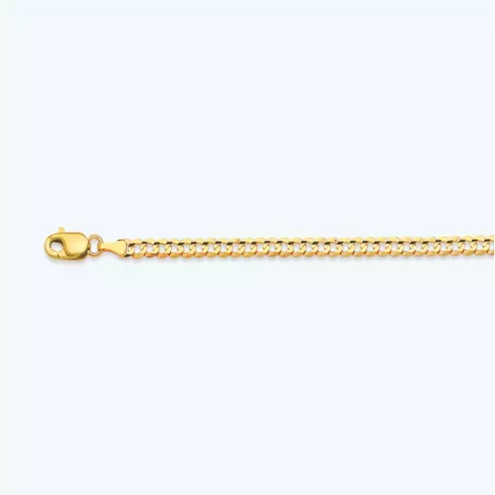 10k Yellow Gold 2mm-14mm Solid Curb Chain Bracelet Size 7"-30"