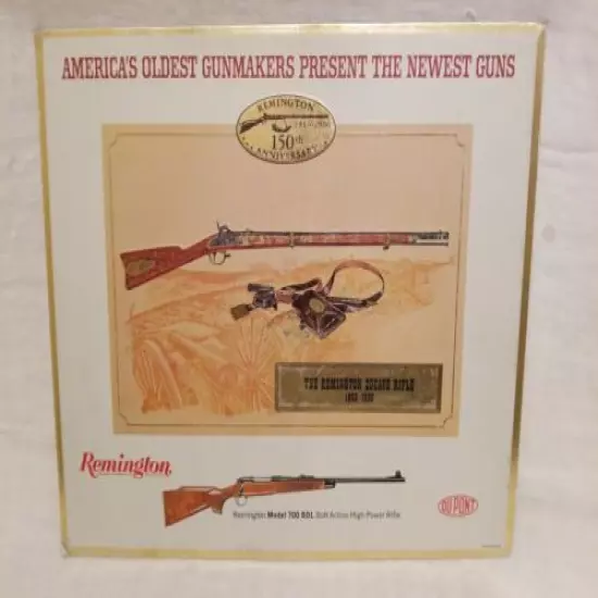 REMINGTON MOD.700 BDL,1966''150TH ANNI.'' CARDBOARD STANDUP DEALER COUNTER SIGNS