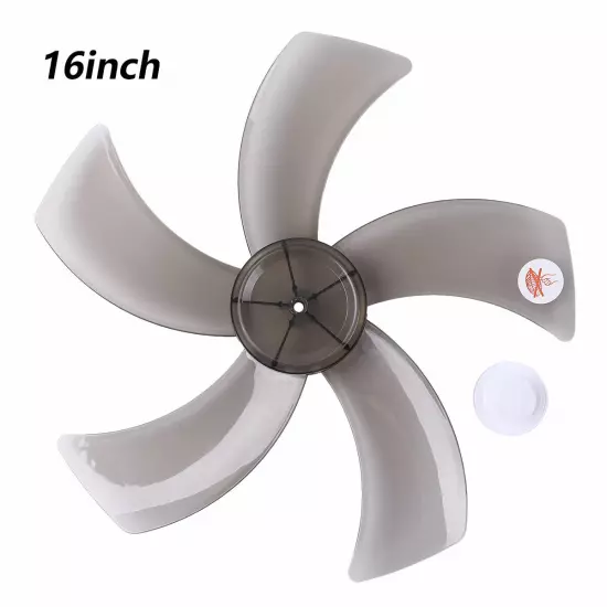 16 Inch Plastic Fan Blade 5 Leaves with Nut Cover for Standing Pedestal Fan 1Pc