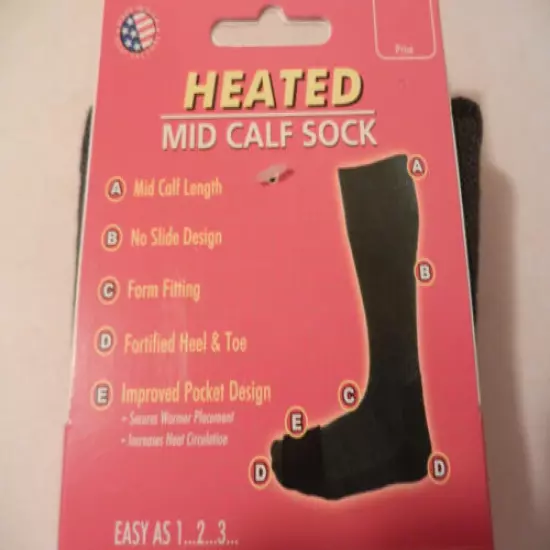 Heat Factory Heated Mid Calf Socks; Size 10-13; w/Heat Pocket; 1506