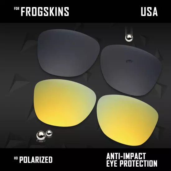 Anti Scratch Polarized Replacement Lenses for-Oakley Frogskins OO9013 Options