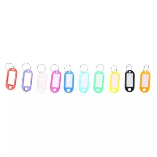 Lot Of 10 Keychain for Key Split Tags Name Card Label Language