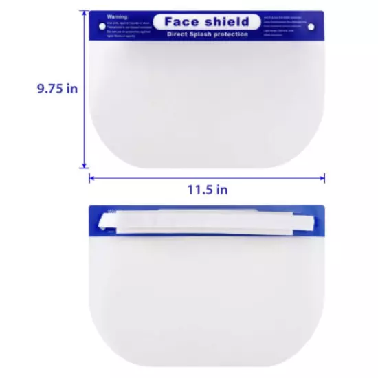 240 PK Safety Full Face Shield Reusable Clear Washable Anti-Splash + 1 Free Mask