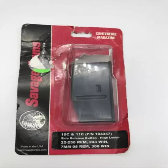 #MR2 Savage Arms 10C 11C 243 308 7mm-08 22-250 Remington Black 4 Round Magazine