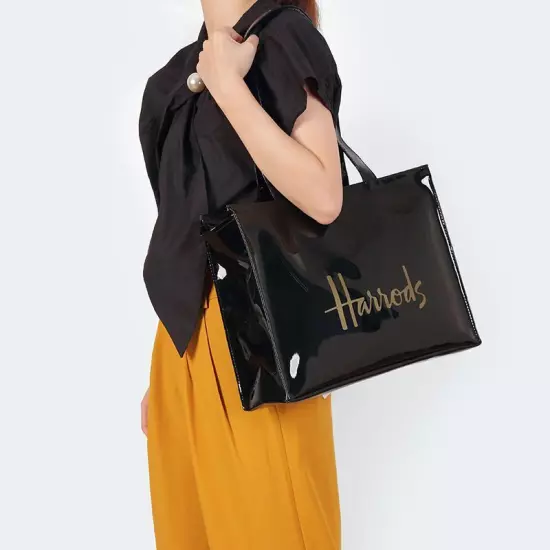 Women PVC Waterproof Shopping Storage Harrods London Shoulder Bag Large Handbags