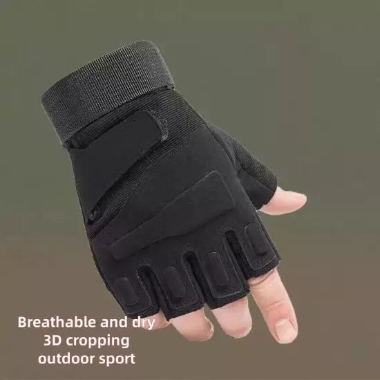 Tactical Fingerless Gloves Military Combat Shooting Half Finger Gloves for Mens