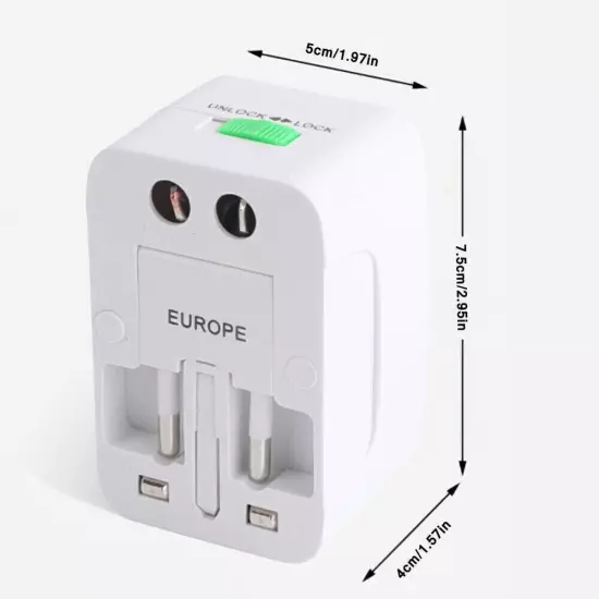 Worldwide Portable Universal Power Adapter, All in One Plug Travel Converter