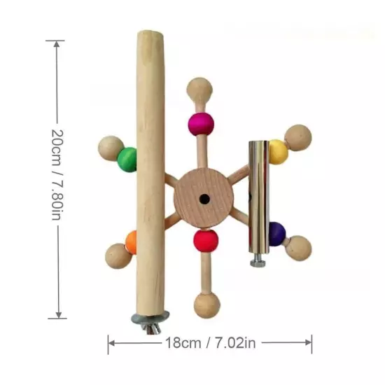 Parrot Toy With Rotating Balls Wood Interactive Bird Sale Stand Parrot N4I8