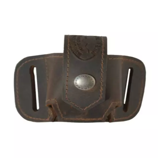 New Barsony Brown Leather Belt Loop Single Speed Loader Pouch .22 .38 .357