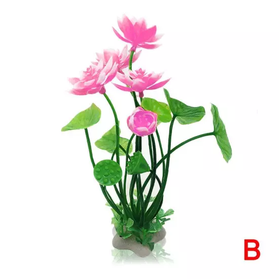 Artificial ,Lotus Decoration Aquarium Water Grass Decor Fish Tank Lan