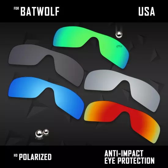 Anti Scratch Polarized Replacement Lenses for-Oakley Batwolf OO9101 Options