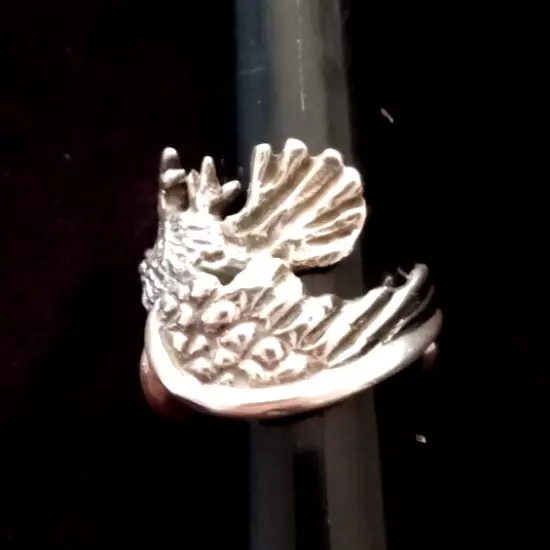 Vintage Sterling Silver Men's Eagle Ring.