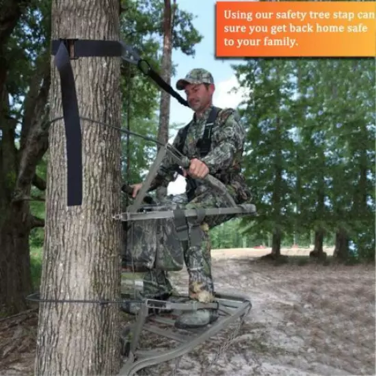  Fall Protection Tree Strap Quick and Quiet Set Up to Tree Stand Safety Harness