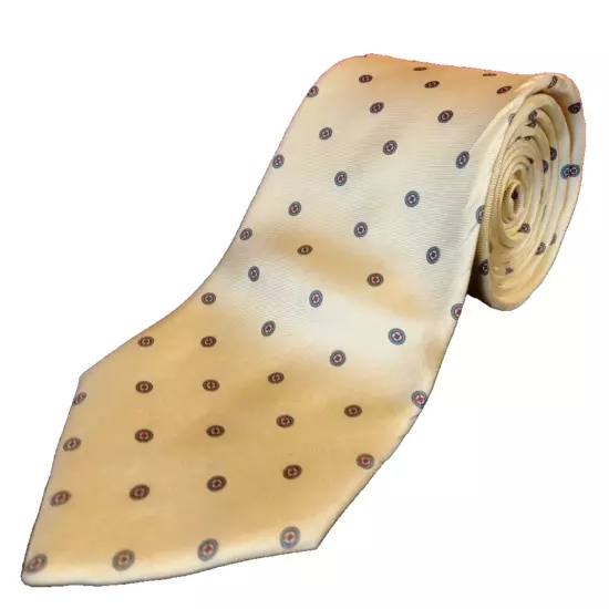 Christian Dior Mens Neck Tie Ivory Italian 100% Silk Tie Designer Made in Italy