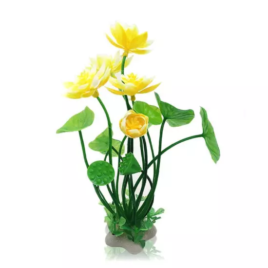 Artificial ,Lotus Decoration Aquarium Water Grass Decor Fish Tank Lan