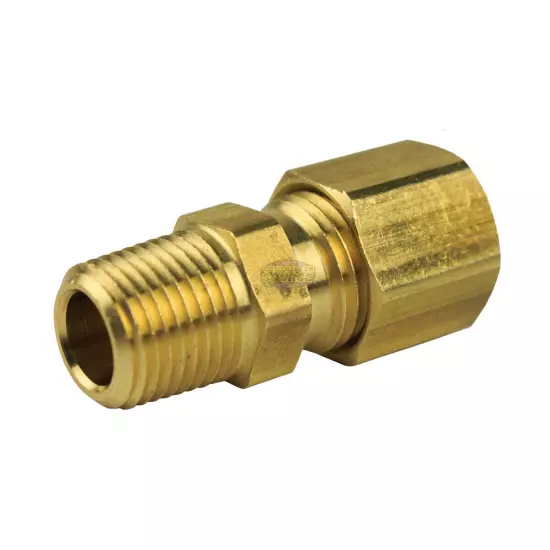 1/4" x 1/8" Compression x Male NPT Adapter Pipe Fitting Tube Connector Ferrule