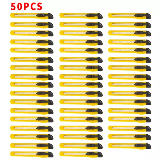 20/50x Bulk Small Yellow Utility Knife Box Cutters Snap Off Blade 9MM Blade