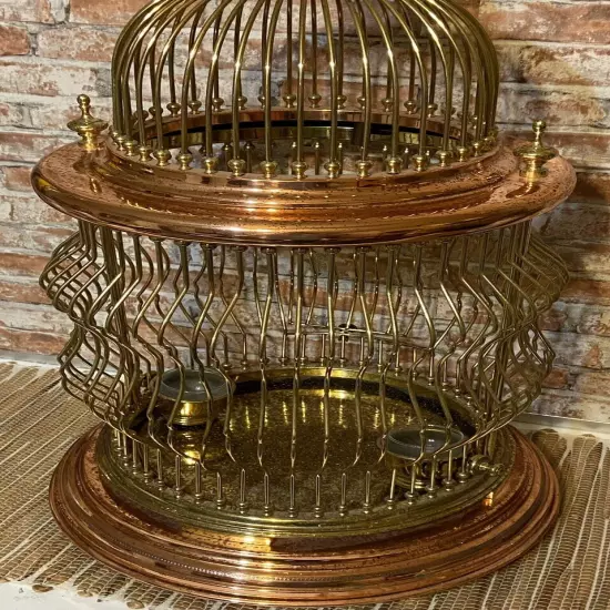 29” Stunning Decorative Brass Copper Dome Top Bird Cage Finials RARE