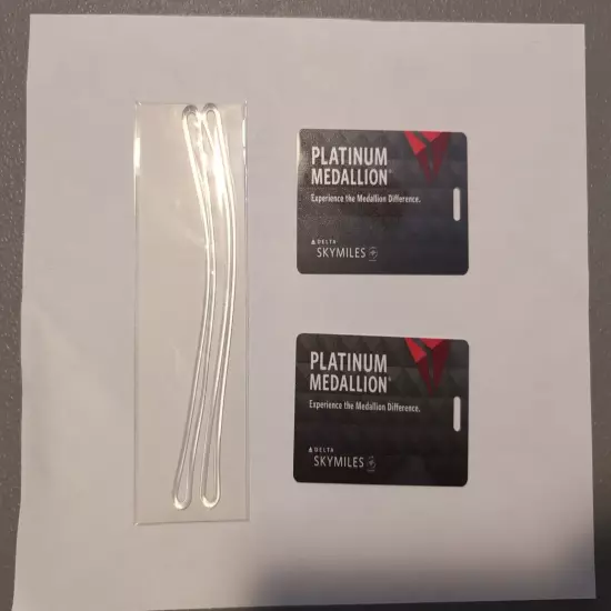 Delta Platinum Medallion Luggage Tags - New Set Of 2