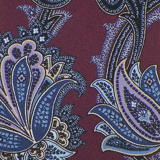 DANIEL CREMIEUX SIGNATURE Mens Plum Blue PAISLEY Silk 7-FOLD Tie Italy NWT