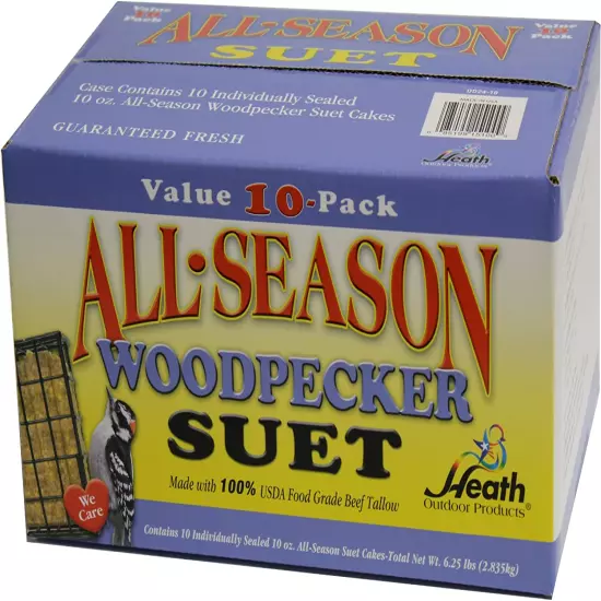 Heath Outdoor Products DD24-10 Woodpecker Suet Cake, 10 Pack