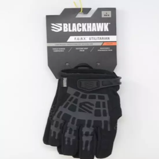 Blackhawk F.U.R.Y. Utilitarian Tactical Gloves, Black, Large - GT001BKLG