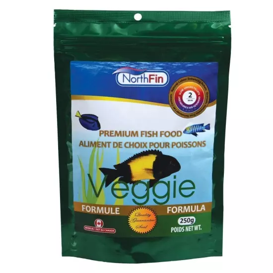 NorthFin Veggie Formula 2mm Pellets 250g Herbivore Omnivore Premium Fish Food