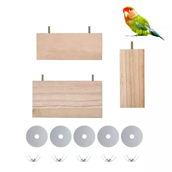 Mogoko Polished Natural Wood Bird Perches Pet Parrot Bird Cage Perches Square...