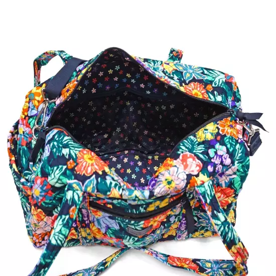 NWT ❤️ vera bradley Happy Blooms Small 18" Duffel Navy Floral Overnight Bag