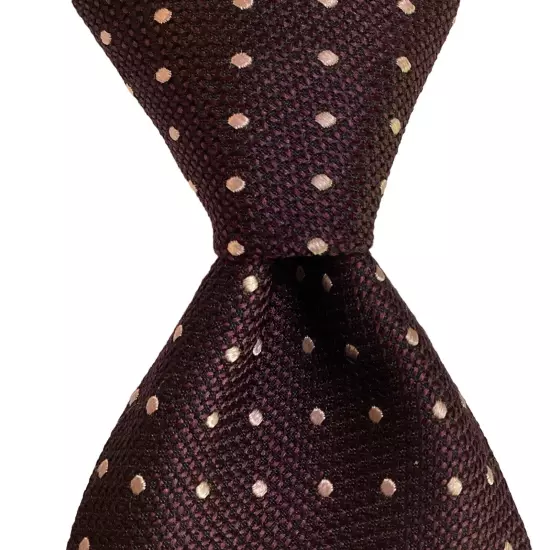 ERMENEGILDO ZEGNA ***** Men's XL Silk Necktie ITALY Luxury POLKA DOT Purple/Pink