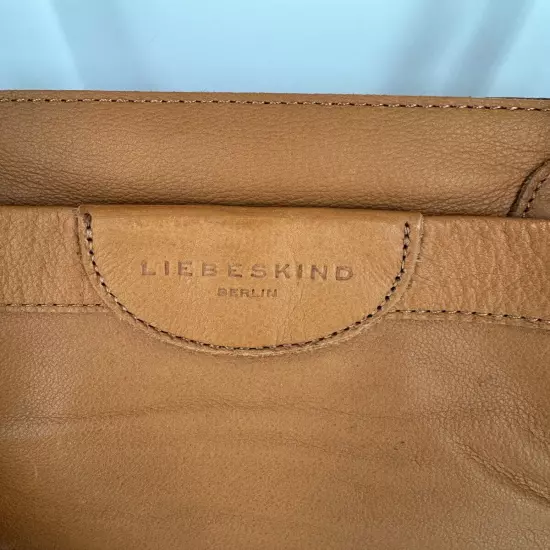 Liebeskind Berlin Cognac BrownLuxurious Leather Large Tote Messenger Bag Handbag