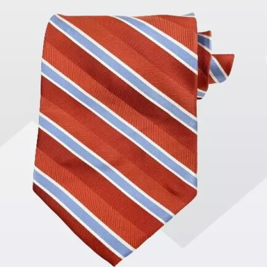 Marshall Fields Red Blue Striped Regimental Repp Silk Tie 3.8" x 60"