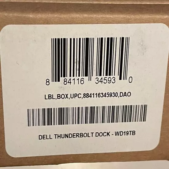 Dell Thunderbolt WD19TB USB Type-C Docking Station with 180W AC Adopter K20A001