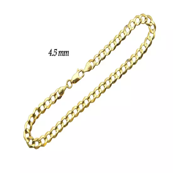 14k Solid Yellow Gold Cuban Link 3.5mm-12mm Chain Necklace Bracelet 7"-30"