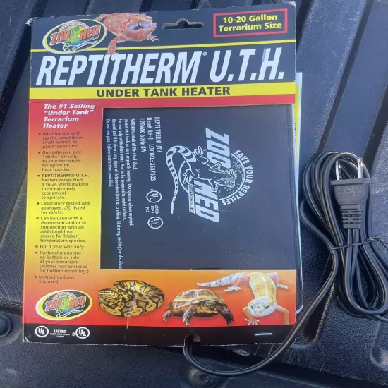 NEW Zoo Med Reptitherm Under Tank Heater 10-20 Gallon 6x8"