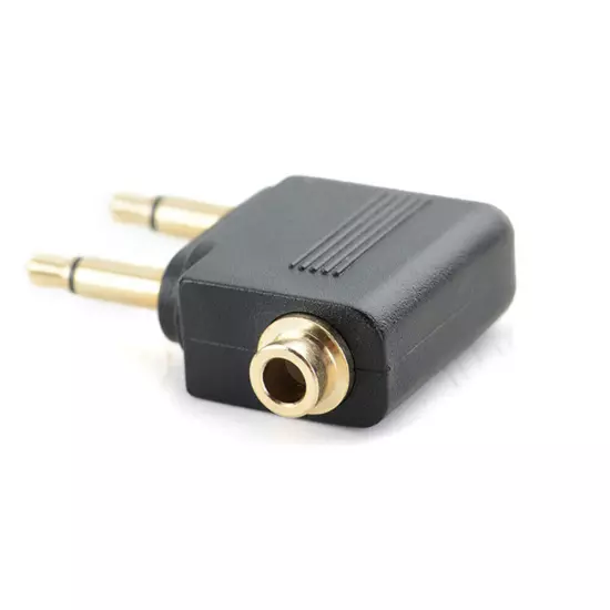 Adapter Airplane Flight 3.5 mm Aviation Headphon Audio Interface 1Pcs Black