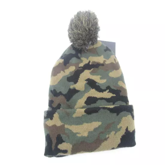 New W/ Defect Ultra Game Brooklyn Nets Basketball US Flag Camo Cuff Beanie 