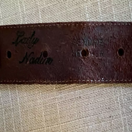 *NWT* Vtg 1997 Nadin USA, Western Leather Belt, Brown with silver accents