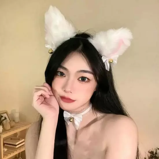 Cat Ear Bow Headband Claw Gloves Cosplay Plush Hairband Women Girl Headwear'