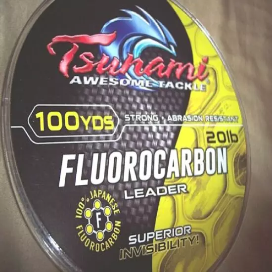 Tsunami Fishing Line 100 Yds.Fluorocarbon Leader 20 Lb. Test Fishing Line Leader