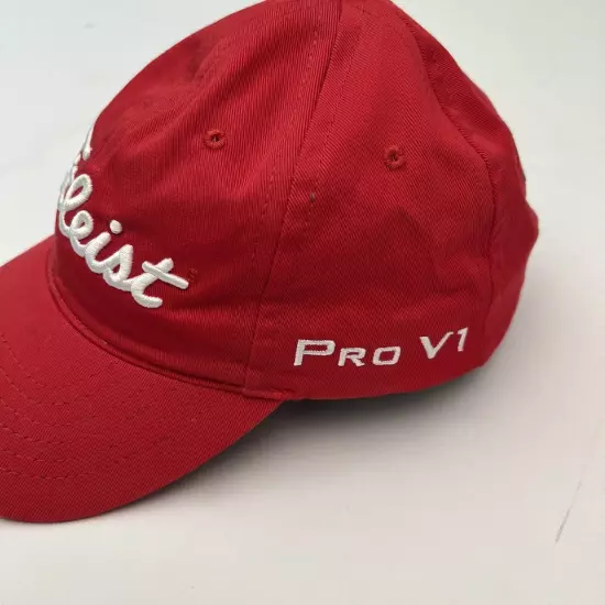 Titleist Pro V1 Foot Joy Hat Mens Red White Adjustable Strapback Cap #1 Golf