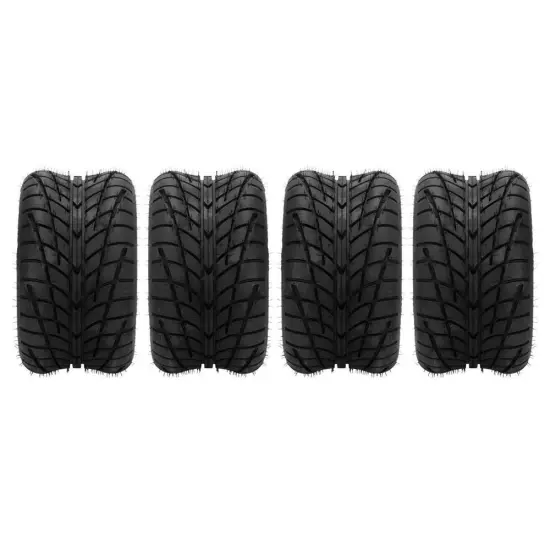 Set of 4 205/50-10 DOT Golf Cart Tires 4 Ply Rated Tubeless Black Rubber