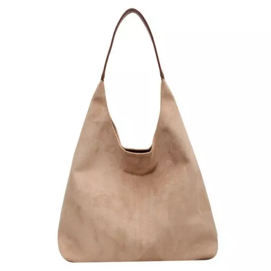 Women Large Capacity Suede Shoulder Bag Fashion Versatile Bucket Bag