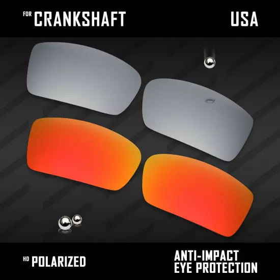 Anti Scratch Polarized Replacement Lenses for-Oakley Crankshaft OO9239 Options