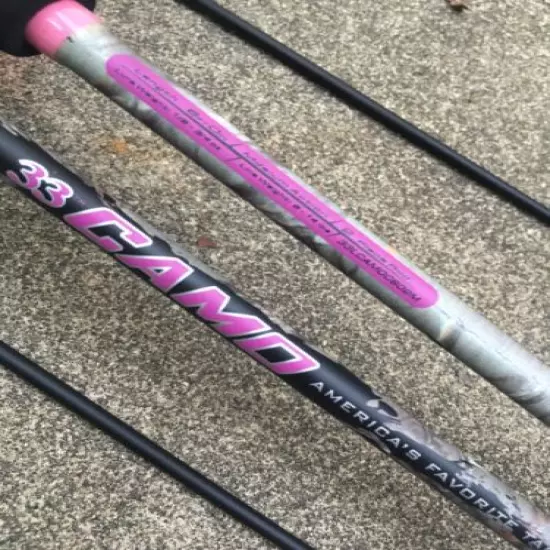 (2) Zebco 33 Lady Camo Pink Rod Reel Combos Limited Edition America’s Favorite U