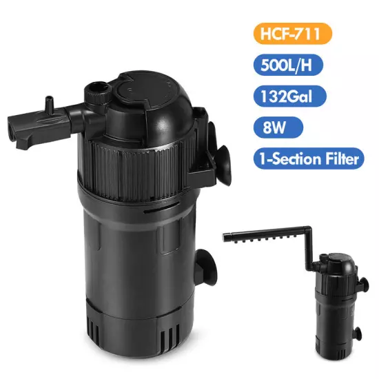 5-in-1 Internal Aquarium Fish Tank UV Sterilizers Filter Submersible Water Pump