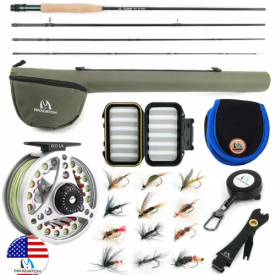 Maxcatch Extreme Fly Fishing Combo Kit 3/4/5/6/7/8WT Starter Rod and Reel Outfit